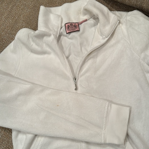 Juicy Couture White Long Sleeve Velour Track Jacket - Picture 7 of 7